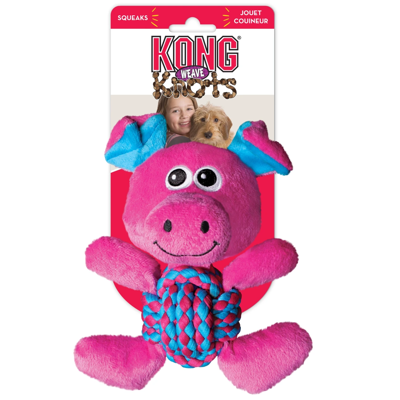 KONG Weave Knots Gris Medium Hundelegetøj - sjov bamse med reb